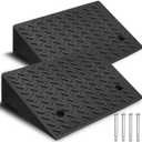 Rubber Curb Ramp,2 Pack,5" Rise Height,11023Ibs, Capacity Driveway Ramps,19.7" L x 12.6" W,Capacity Threshold Ramps,Suitable for Cars, wheelchairs, Scooters, Lawn mowers (5")