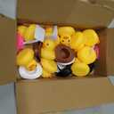 36 Sets Cowboy Ducks with Mini Hat Scarf and Sunglasses Mini Bath Duck Toys for Birthday Swimming Party Gift Favor Decorations