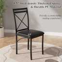 VECELO 4 Faux Marble Dinette Chairs for Kitchen, Breakfast Nook, Small Space, Black