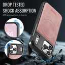 for iPhone 17 Pro Max Case Compatible with Magsafe, Strong Magnetic PU Leather Slim Protective Cover Phone Cases for iPhone 17 Pro Max 6.9" Rose Pink
