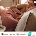 Bedsure Cotton Duvet Cover King - 100% Cotton Waffle Weave Burnt Orange Duvet Cover King Size, PureWoven Breathable Bedding Set for All Season, 3 Pieces, 104"x90"