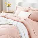 CozyLux Full Size Comforter Sets Blush Pink - 7 Pieces Bed in a Bag Full, Luxury Soft Bed Set for All Seasons, Bedding Set with Down Alternative Comforter, Sheets, Pillowcases & Shams