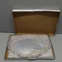 Zosenley Polyresin Ellipse Antique Decorative Mirror Tray, Makeup Organizer, Jewelry Organizer, Serving Tray, 9.8x 14.6, Golden Gray