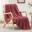 Love's cabin 100% Cotton Muslin Blanket, 6 Layer Lightweight Breathable Gauze Throw Blanket 50 x 60 Inches, Soft All Season Blanket for Couch, Bed, Sofa, Wine Red