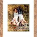 iRahmen 11x14 Picture Frame with HD Tempered Glass, Display Pictures 8x10 with Mat or 11 x 14 Without Mat, Wood Photo Frame for Tabletop and Wall (Rustic Brown, 1 Pack)
