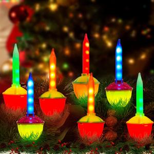 Abeja Multicolor Bubble String Lights, 7.5Ft Vintage Outdoor Christmas String Lights with 7 Multicolor LED Bubble Lights, C7/E12 Candelabra Base for Holiday Party, House, Christmas Celebrations Decor, 8 Pcs