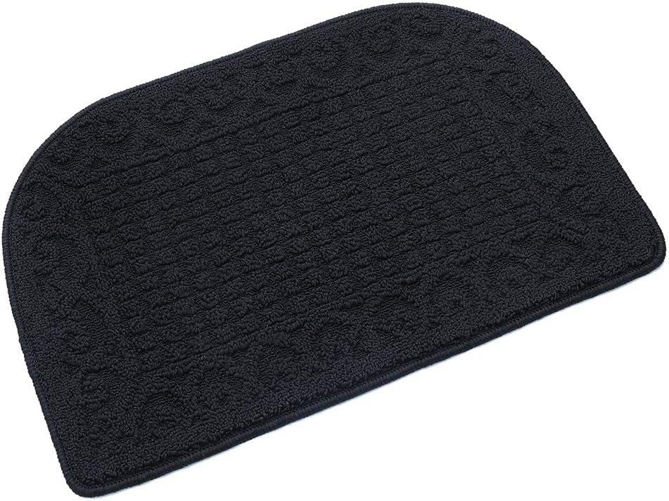 COSY HOMEER 27X18 Inch Anti Fatigue Kitchen Rug Mats are Made of 100% Polypropylene Half Round Rug Cushion Specialized in Anti Slippery and Machine Washable (Black 1 pc)