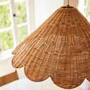 Bamboo Hanging Ceiling Lamp Natural Elegant Woven Pendant Light Boho Basket Rattan Chandelier Handmade Woven Light, For Kitchen Island Farmhouse Dining Room Living Room E27 Lamp Holder -1 Pack, 50cm