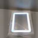 YEKKOPT Rechargeable Vanity Mirror with Lights,Desk Makeup Mirror with Lights,Portable Travel for Makeup Desk  Dressing Room,3 Color Lighting, Dimmable Touch Screen (10"L x 7"W, White)