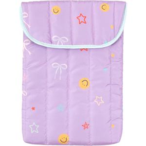 Purple Laptop Sleeve 13 Inches by Callie Danielle - Cute Smiley Faces, Bow & Coquette Design, Laptop Cover & Accessories for Women, Office Essentials, Protective Case for 13-Inch Laptops