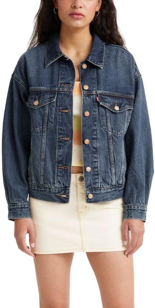 Levi's womens 90's Trucker Jacket (Blue, XL)