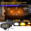 LED Light Bar 2PCS 60W Combo Spotlight High And Low Beam Road-Assist Light Waterproof Front Headlight Off-Road, High-Brightness Waterproof Work Fog Driving Lamp for Motorcycle Pickup Truck ATV UTV SUV