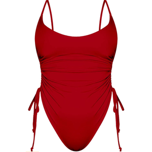 Women's Sexy One Piece Bathing Suit Tummy Control Swimsuit Red 2XL
