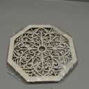 4 Pieces Thicken Rustic Wood Wall Decor Modern Farmhouse Wall Art Decor Wooden Hollow Carved Design Rustic Art for Living Room Bedroom Office Kitchen (Classic Style) (9.8 x 9.8 Inch, Dark Brown)