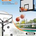 mocomax Basketball Return Attachment, 180 Rotatable Basketball Rebounder with 3 Stable Large Hooks for 18" Rim, Basketball Training Accessories for Outdoor & Indoor Solo Play & Practice (White)