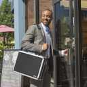 Vaultz Locking Briefcase - 18 x 14.25 x 5 Inch Combination Lock Hard Laptop Case w/Strap - Briefcases for Men and Women - Black