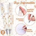 TaoBary 32 Pcs Fall Floral Ballpoint Pens Wildflower Thanksgiving Christmas Gifts for Women 1.00 mm Black Ink Fashionable Retractable Ballpoint Pens for Bridal Shower Wildflower Party Favor