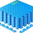 Yes4All EVA Interlocking Mats, Puzzle Floor Tiles, Foam Floor Padding with Border for Furniture, Home Space, Living Room, Garage 11,15,32,99 SQFT (Blue)