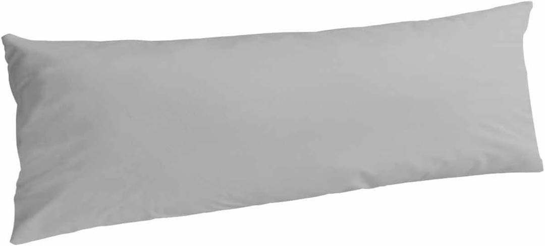 Grey Body Pillow Cover, Soft Breathable Pillow Covers with Envelope Closure Decorative Pillow Shams for Bed Sofa Couch Chair Pure Color Farmhouse Minimalist Art 20""x54"", Gray