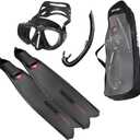 Seac Motus Fin, Mask & Snorkel Set (9.5-10, Black)