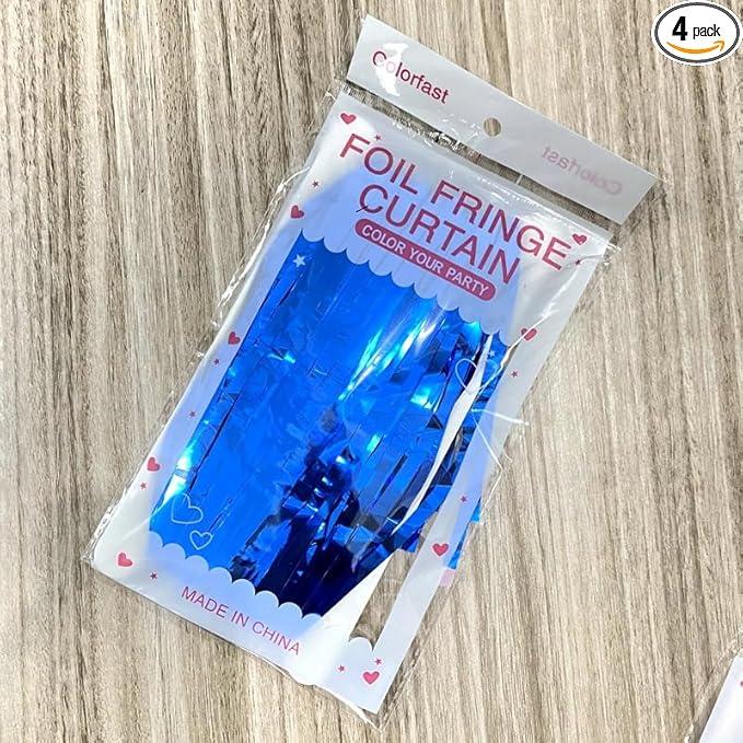 1 * 2m rain Curtain Halloween Holiday Party Decoration Curtain Background Wall Decoration rain Curtain Pack of 1 (Blue)