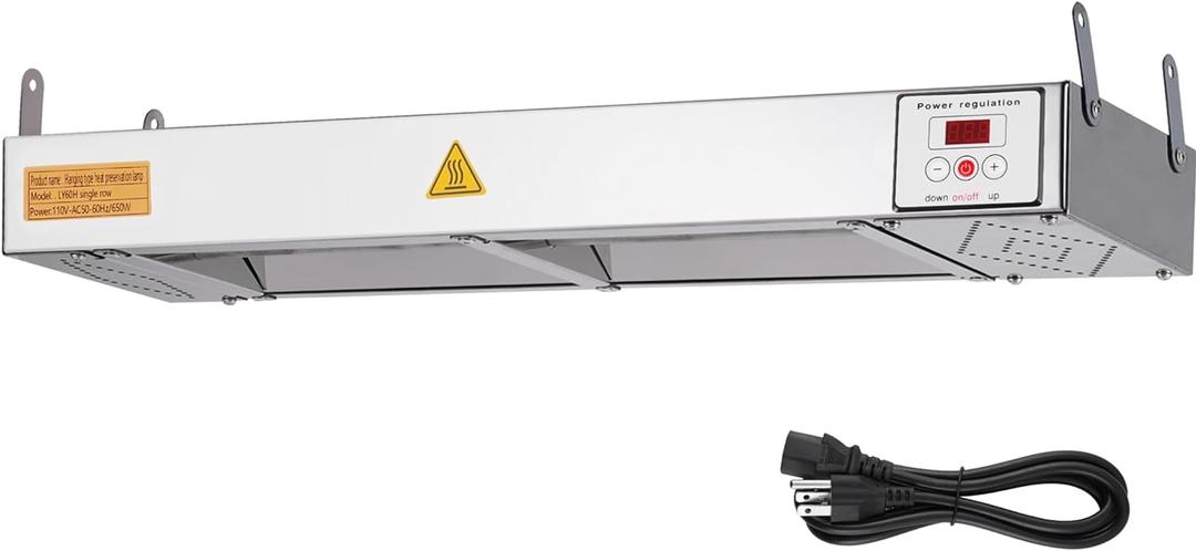 Electric Food Warmer with Cord & Plug 24 650W Food Heat Lamp Strip Heater Commercial Food Warmer Food Heating Lamp Heat Lamp for Food