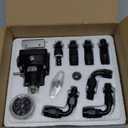 LokoCar Adjustable Fuel Pressure Regulator Kit Oil 20-80psi Gauge 6AN Return Adjustable Black