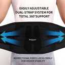 Lower Back Brace for Women Men, Adjustable Lumbar Support with Ergonomic Metal Stays for Work,Lifting,Drive,Fitness, Breathable Fabric Support Belt with 3D Pad, Black,Size XL,Waist 45"-52"
