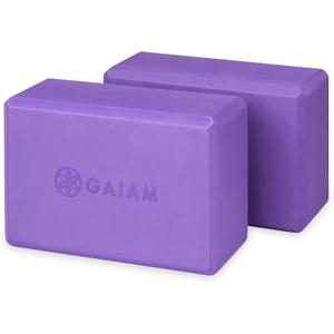 Gaiam Yoga Block - Supportive Latex-Free Eva Foam - Soft Non-Slip Surface with Beveled Edges for Yoga, Pilates, Meditation - Yoga Accessories for Stability, Balance, Deepen Stretches, 2 Pack