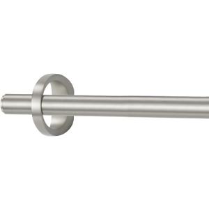 Modern Curtain Rods, 1Inch Diameter Decorative Single Window Rod Telescoping 100-150 Inch Adjustable Drapery Rods Matte Nickel Color For Bedroom Living Room Kitchen Office