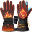 Heated Gloves for Men Women Heated Gloves Rechargeable with 3 Levels Temperature Control Heating Glove Women Men Suitable for Arthritis Raynaud's Alleviate Cycling Skiing (Black, L)