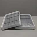 WUWEOT 2 Pack Large Rabbit Litter Box, Shallow Bunny Restroom Litter Tray, Small Animals Litter Pan Toilet Potty Trainer with Grate for Rabbit Hamster Ferret Rats Guinea Pigs Hedgehog Chinchillas