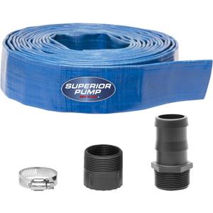 Superior Pump 99621 Lay-Flat Discharge Hose Kit, 1-1/2-Inch by 25-foot