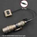 Weapon Light Pressure Switch for M300 M600 ST07 Scout Light Tape Switch Assembly, with 20mm Picatinny Rail Mount and Mlok/Keymod Mount. (SF Plug-Tan)