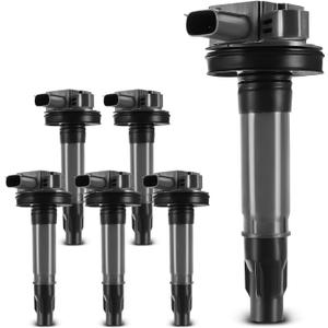 YHTAUTO Set of 6 Ignition Coil Packs Replacement for Ford Explorer F150 Mustang Edge Fusion Taurus, Lincoln MKS MKT MKK, Mazda 6 CX-9 Mercury Sable 3.7L 3.5L, Replace DG520