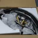 WJShome 20.7" Wagon Wheel Chandelier, Farmhouse Ceiling Light Fixture, 6-Light Black and Gold Chandeliers, Round Dining Room Light Fixtures, for Kitchen Island, Foyer, Entryway