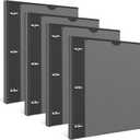 INFUN Telescoping 3 Ring Binder -4PCS-Black, Flexible Round Binder with Customizable Front Cover and Clear Catalog Pocket, 0.75 Inch Rings, Holds 160 Sheets 8.5x11 inch Paper