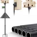 Squirrel Proof Bird Feeder Pole – 107" Heavy Duty Outdoor Bird Feeder Stand, 1-Inch Diameter Rustproof Pole, 180° Manually Adjustable Head, Compatible with Camera Bird Feeders, Easy Install