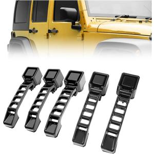 KUAFU Exterior Door Handle Compatible with 2007-2018 Jeep Wrangler JK JKU Door Handle & Tailgate Handle Heavy Duty Aluminum Powder Coated Black (5PCS)