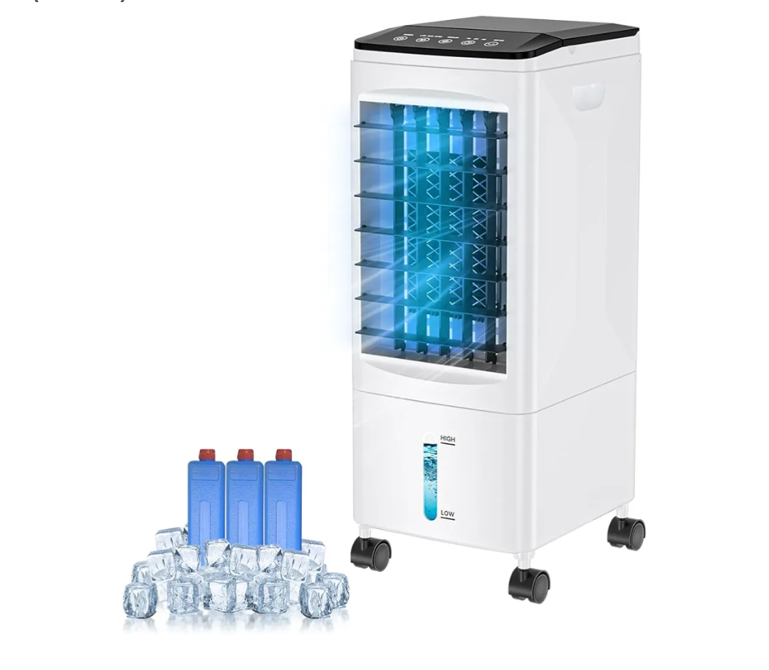 Portable Air Conditioners, 3-IN-1 Evaporative Air Cooler, 2.5 Gal Fast Cooling Portable AC Unit w/Remote & Timer, 3 Speed Quiet Swamp Cooler, Windowless Air Conditioner Fan for Room Office (White) Portable Air Conditioners, 3-IN-1 Evaporative Air Cooler, 2.5 Gal Fast Cooling Portable AC Unit w/Remote & Timer, 3 Speed Quiet Swamp Cooler, Windowless Air Conditioner Fan for Room Office (White)