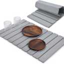 Large Stone Dish Drying Mat for Kitchen Counter, 24"16", Collapsible Quick Dry Dish Drying Mat, Ultra Absorbent Diatomaceous Earth Mats for Dishes Bottles Cups, Match Any Countertop - Grey