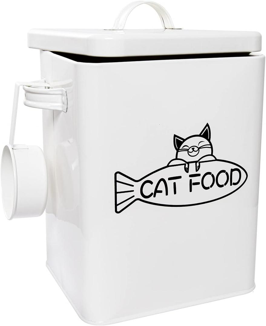 Vumdua Dog and Cat Food Storage Container, Farmhouse Pet Food Containers with Lid and Dry Food Scoop, Durable Airtight Great Gift for Pet Owners (Medium)