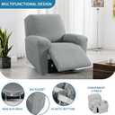 2026 Stretch Recliner Cover 3-Piece (24"-37") Super Soft Recliner Chair Covers with Big Pocket & Anti Slip Ties Stay in Place, Lazy Boy Reclining Slipcover Easy to Put on off Washable, Light Grey