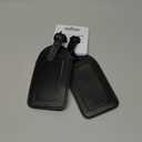 Leather Luggage Tag for Suitcases 12cm x 7.2cm, 2 Pack-black