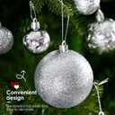 Christmas Ornaments for Xmas Trees,Silver Shatterproof Christmas Ball Ornaments (32 pcs)