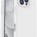 Vooii Compatible with iPhone 16 Pro Max Case, Liquid Silicone Upgrade [Camera Protection] [Soft Anti-Scratch Microfiber Lining] Shockproof Phone Case for iPhone 16 Pro Max 6.9 inch - White