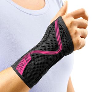 FREETOO Wrist Brace for Carpal Tunnel,[New Upgrade-Anatomically shaped] Adjustable Wrist Support Splint for Men and Women,Hand Brace for Pain Relief, Tendinitis,Arthritis,Right Hand,Large,Black-Rose Red