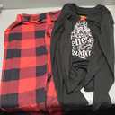 ANGELGGH Family Pajamas Matching Sets, Cute Christmas Printed 2 Piece Sleepwear, Holiday PJs Jammies for Couples/Women/Men (Women, S, Black Joy)