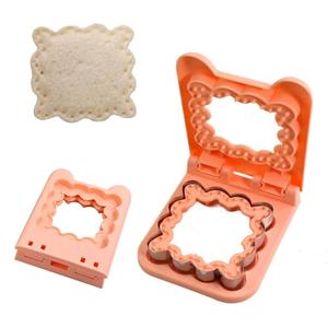 Wavy Square Sandwich Cutter and Sealer for Kids Lunch - Leak-Proof Design & Dishwasher Safe, Stainless Steel Blades for Bento Box, Party Snacks (Pink)