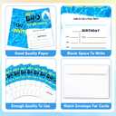 Pool Party Birthday Invitation For Boys, Hey Bro Fill-In Invites Card For Birthday Party, Pool Birthday Cards For Kids Teen, Summer Birthday Party Decoration Supplies, 20 Cards With Envelopes -06